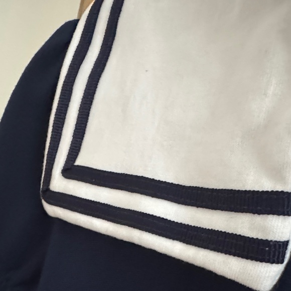 La Coqueta Navy Crisanta Girl Nautical Drop Waist Dress - Picture 9 of 10